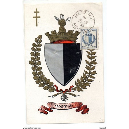 Tarjeta maxima de 1945 metz   Francia