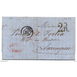 Carta prefilatelica matasellos de sedan y 2 R 1851  Francia