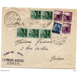 Carta  certificad con matasellos Aosta de 1948