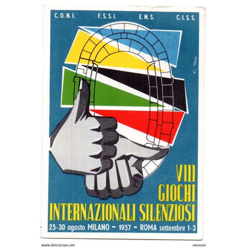 Tarjeta postal  de 1957 roma