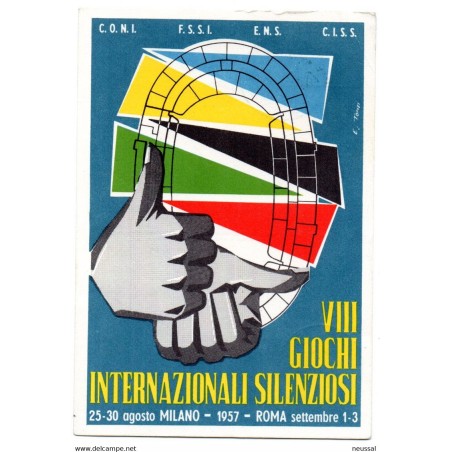 Tarjeta postal  de 1957 roma