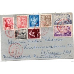 Carta con matasellos rojos contra la tuberculosis de 1954