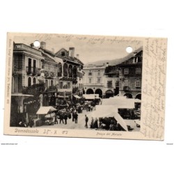 Tarjeta postal  circulada 1903 domodossola piazza del mercato