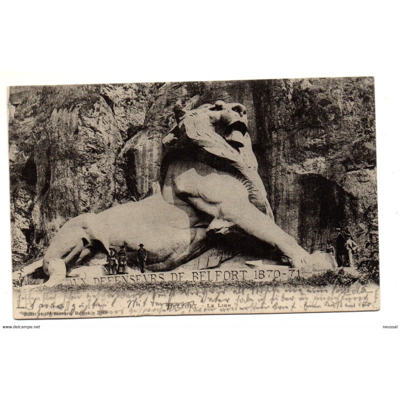 Tarjeta postal circulada 1907 belfort le lion Tarjeta postal circulada 1907 belfort le lion