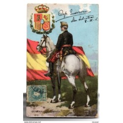 Postal circulada  san sebastian 1906 general en campaña