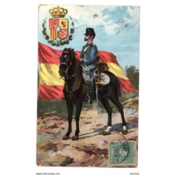 Postal circulada  san sebastian 1905 caballeria