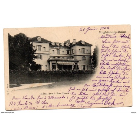 Postal circulada   hotel des 4 pavillons 1902
