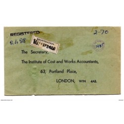 Carta  certificada con matasellos de india
