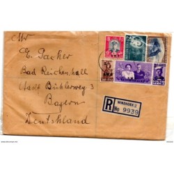 Carta  certificada con matasellos de  suid afrika de 1954