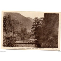 Postal  cabannes Lston et les ruines du castela