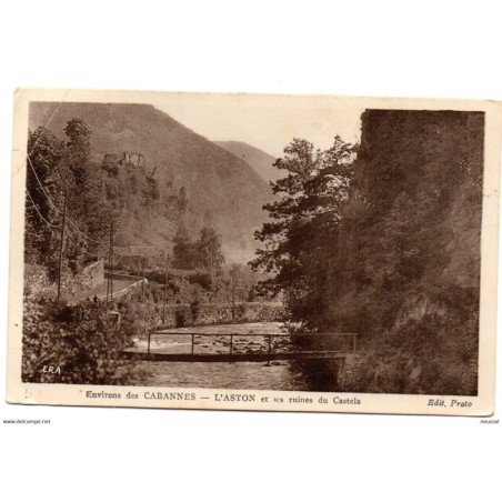 Postal  cabannes Lston et les ruines du castela