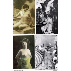 4 reproducciones de postales de desnudos