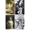 4 reproducciones de postales de desnudos