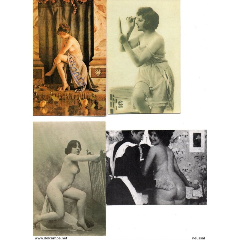 4 reproducciones de postales de desnudos 4 reproducciones de postales de desnudos
