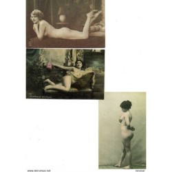 3 reproducciones de postales de desnudos