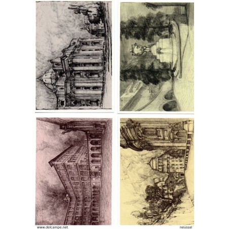 6 reproducciones de postales de Ciudad del Vaticano
