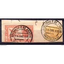 Fragmento con bonito matasellos de 19191