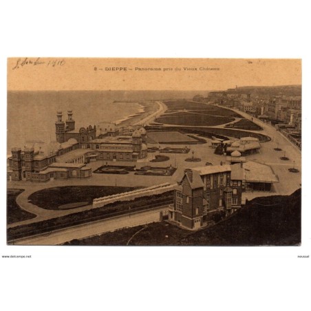 Postal de dieppe  panorama pris du vieux chateau