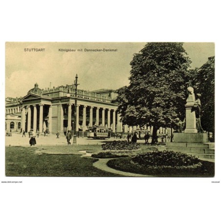Postal de  stuttgart konigsbau mit danneckerdenkmal
