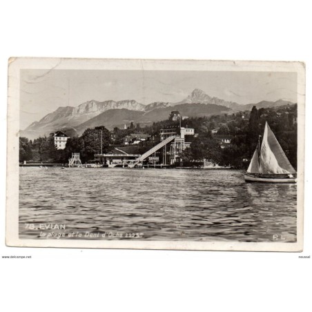 Postal  evian circulada de 1945