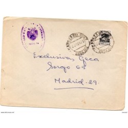 Carta con matasellos de cabeza de buey badajoz de 1973 con sello mutualidad