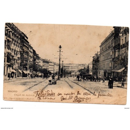 Postal circulada 1903 calle alcala madrid