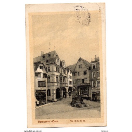 Postal circulada de berncastel marktplatz