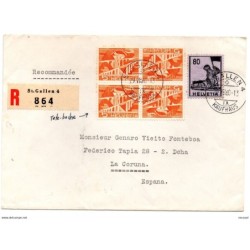 Carta certificada st gallen de 1960 con tete beche