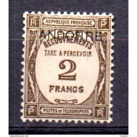 Sello n Taxa 14  Andorra francesa
