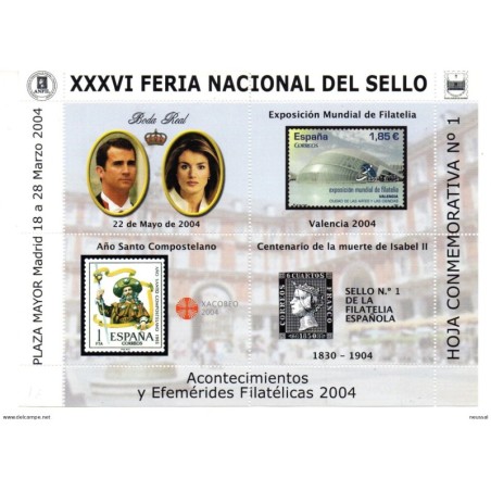 36 feria nacional del sello Hoja conmemorativa n 1
