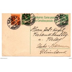 Entero postal de Suiza circulada 1922