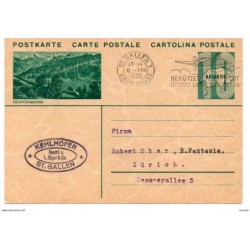 Entero postal de Suiza circulada 1935