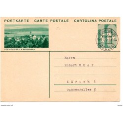 Entero postal de Suiza circulado año 1933