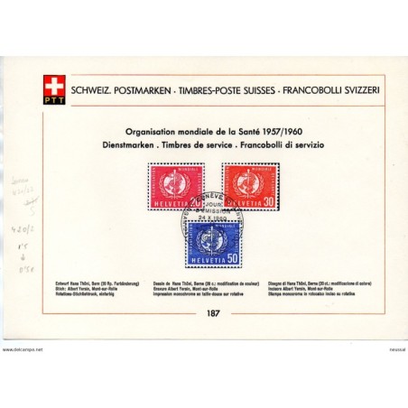 Sellos de Suiza Organisation mondiale de la Santé 195760