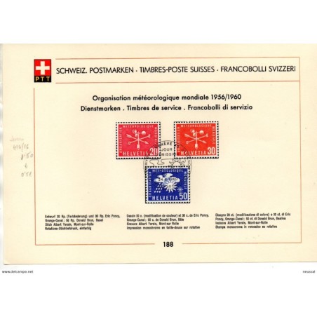 Sellos de Suiza Organisation météorologique mondiale 195660