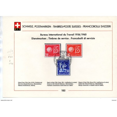 Sellos de Suiza Bureau international du Travail 195660