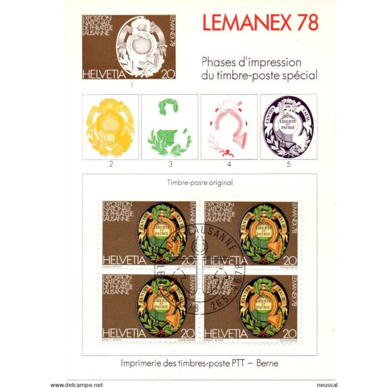 Sellos de Suiza Lemanex 1978 Sellos de Suiza Lemanex 1978