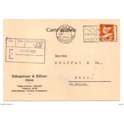 Entero postal de 1932 de Suiza