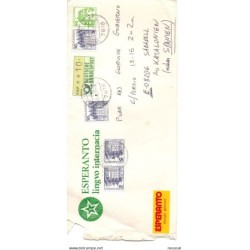 Carta de esperanto con etiqueta de alemania y sellos