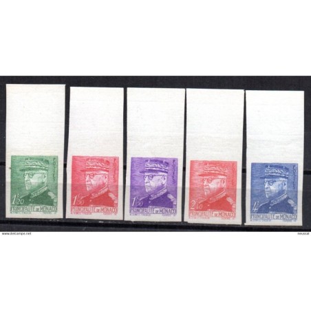 5 sellos sin dentar  1941 Monaco