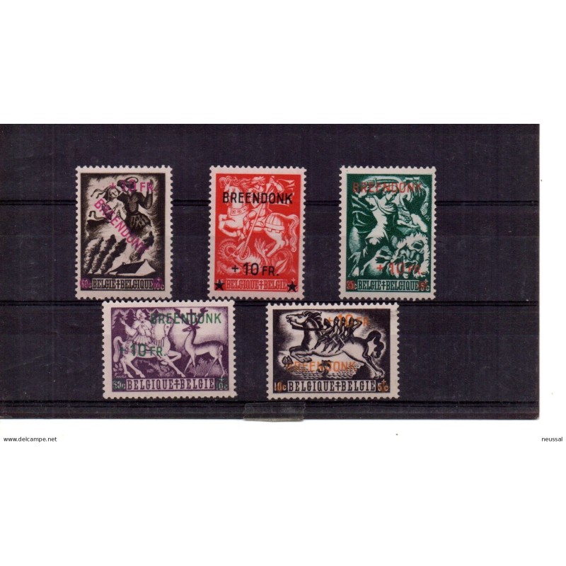 Sellos de Bélgica de 1944 con sobre carga de Breendonk 10Francos Sellos de Bélgica de 1944 con sobre carga de Breendonk 10Francos