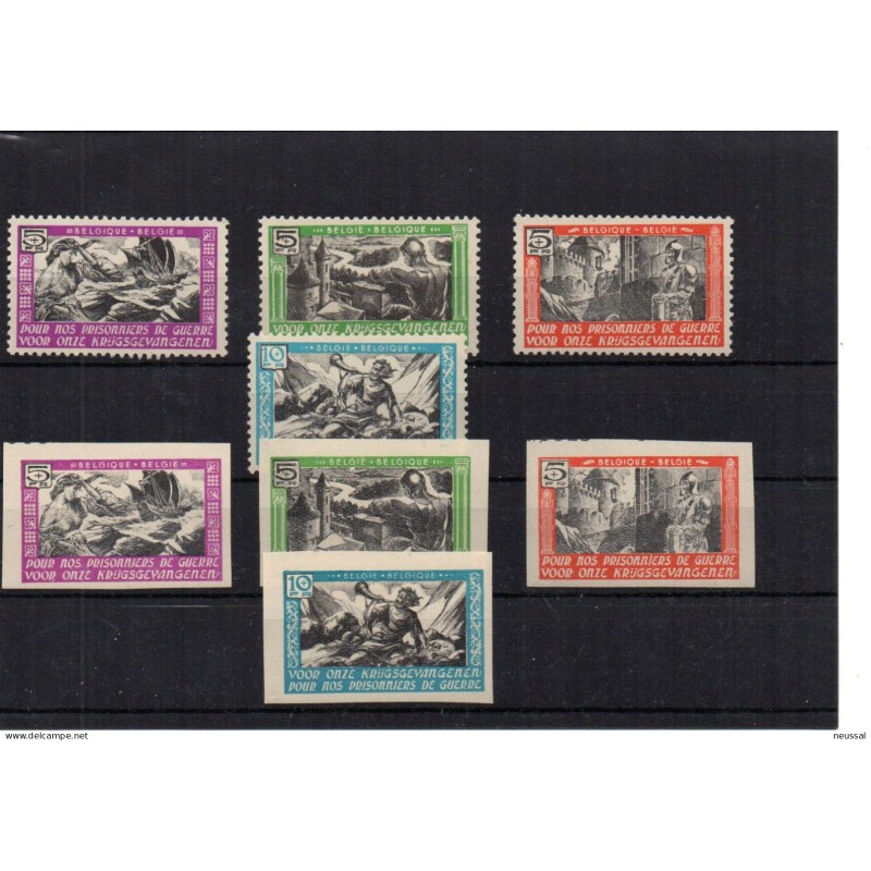 2 Series una dentada y la otra sin dentar de Bélgica 1942 Por nuestros prisioneros de Guerra 2 Series una dentada y la otra sin dentar de Bélgica 1942 Por nuestros prisioneros de Guerra