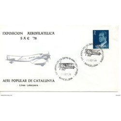 Sobre Exposición Aerofilatélica 78 Aeri Popular de Catalunya