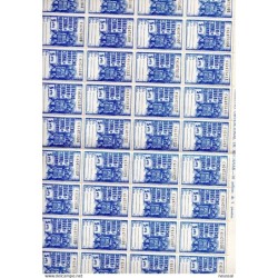 Pliego completo de 50 sellos de derecho obvencional de aduanas de 5 pts