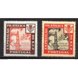 2 viñetas de portugal de 1947