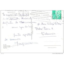 Tarjeta postal  con cuño rodillo bilbao
