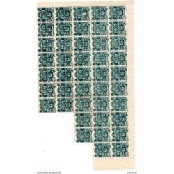 Bloque de 38 viñetas dentado  de caridad granadina  5 cts verde