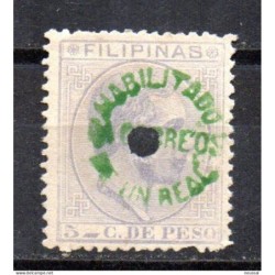 Sello n 66P taladrado  filipinas