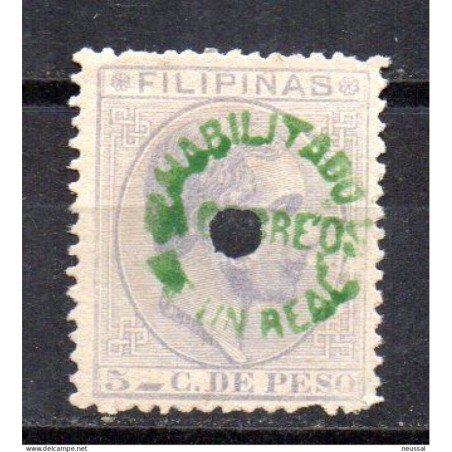 Sello n 66P taladrado  filipinas
