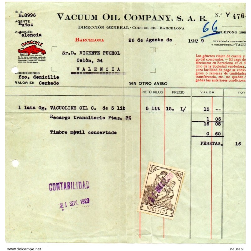 Papel de 1929 vacuum oil company con fiscal Papel de 1929 vacuum oil company con fiscal